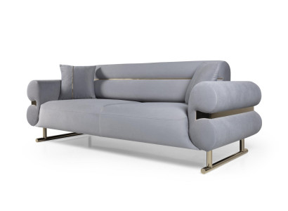 Luxus Grau Möbel Dreisitzer Sofa Couch Verstellbarer Rücken Schlafsofa