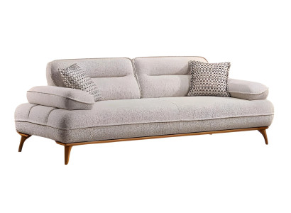 Elegantes Hellgraues Stoffsofa in modernem Design