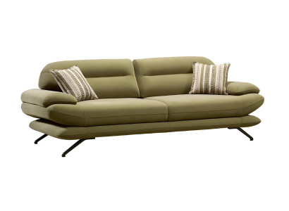 Elegantes grünes Stoffsofa mit Holzrahmen im modernen Design