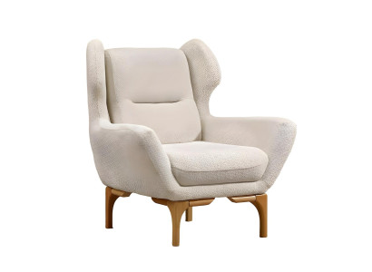 Eleganter weißer Stoffsessel im modernen Design