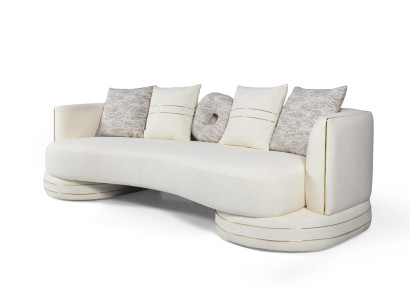 Designer Couch Polstersofa Dreisitzer Lounge 3er-Sofa Polstersofa 265cm Beige