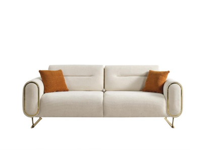 Dreisitzer Couch Polster Design Sofa Moderne 3er Sitz Sofas Zimmer Möbel Weiß