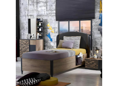 Elegantes Holzbett in Braun für modernes Schlafzimmer