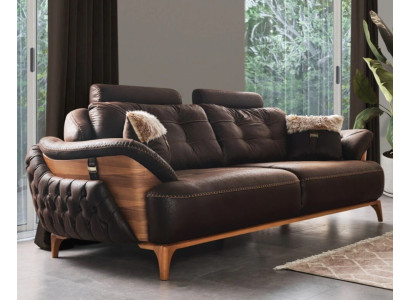 Dreisitzcouch 3-Sitzer-Sofa Dreisitzgarnitur Dreisitzer Polstersofa Braun