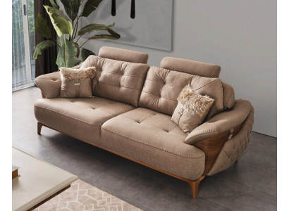 Dreisitzcouch 3-Sitzer-Sofa Dreisitzgarnitur Dreisitzer Polstersofa Cappuccino