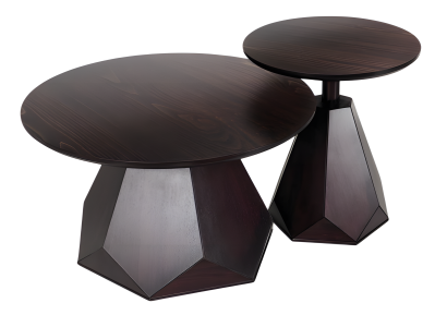 Eleganter brauner Couchtisch aus Holz im klassischen Stil