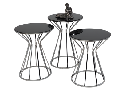 Eleganter schwarzer Beistelltisch aus Metall im modernen Stil