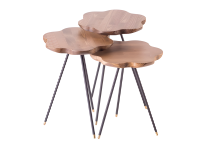 Beistelltisch aus Holz in Beige Modern Elegant