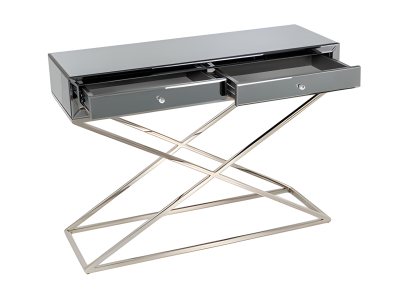Eleganter grauer Konsolentisch aus Holz und Metall