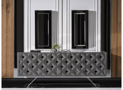 Esszimmer Kommode Sideboard mit Spiegel Modern Luxus Kommoden Holz Design