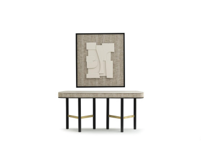 Eleganter Beigefarbener Konsolentisch aus Holz mit modernem Design
