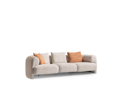 Beige Stoff 4-Sitzer-Sofa modern, komfortabel, stilvoll