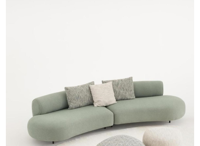 Elegantes grünes Stoffsofa für Wohnzimmer im modernen Stil