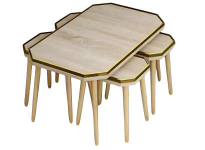 Wohnzimmer-Set Beige Holz Edelstahl modern elegant