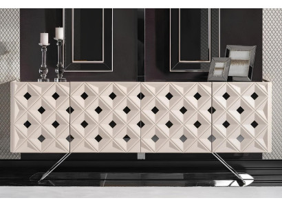 Elegantes weißes Holz- und Metall-Sideboard im modernen Design