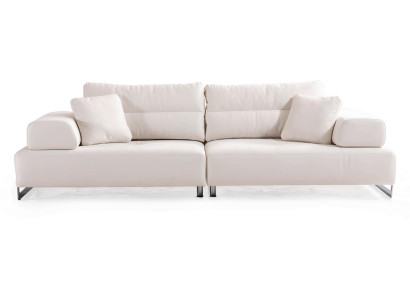 Weißes Stoffsofa Designer Wohnzimmer Viersitzer Polstercouchen