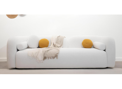 Weißes 3-Sitzer Sofa Wohnzimmer Polstercouch Designer Dreisitzer