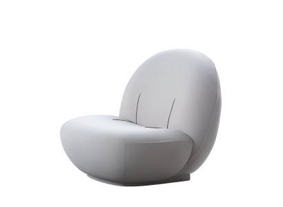 Weißer stilvoller Sessel weicher Stoffsessel Designersessel Wohnzimmermöbel