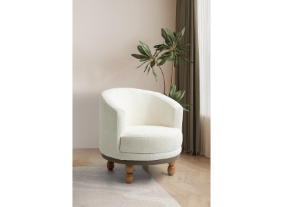 Weißer Polstersessel Designer Wohnzimmer Textilsessel Einsitzer
